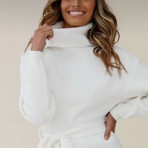 White Long Sleeve Turtleneck Sweater